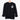 Black Cavalier King Charles Spaniel sweatshirt on a wood coat hanger. Sweatshirt features a Cavalier face printed on the left chest in white.