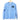 Carolina blue Cavalier King Charles Spaniel sweatshirt on a wood clothes hanger. Sweatshirt features a Cavalier face printed on the left chest in black.