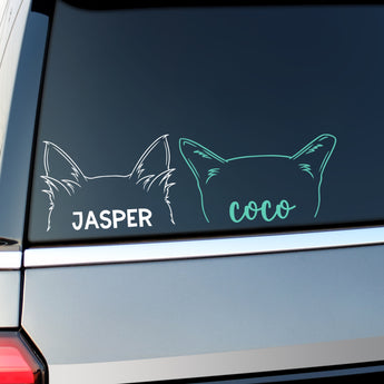 Personalized Cat Ear Vinyl Decal