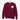 Maroon Long Haired Dachshund sweatshirt on a wood coat hanger. Sweatshirt features a Dachshund face printed on the left chest in white.