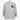 Sport gray Cavalier King Charles Spaniel sweatshirt on a wood clothes hanger. Sweatshirt features a Cavalier face printed on the left chest in black.
