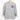 Sport gray Long Haired Dachshund sweatshirt on a wood coat hanger. Sweatshirt features a Dachshund face printed on the left chest in black.