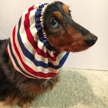 Red, Blue, and Tan Striped Snood