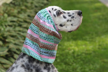 Load image into Gallery viewer, Pink, Green, and Blue Striped Polka Dot Snood