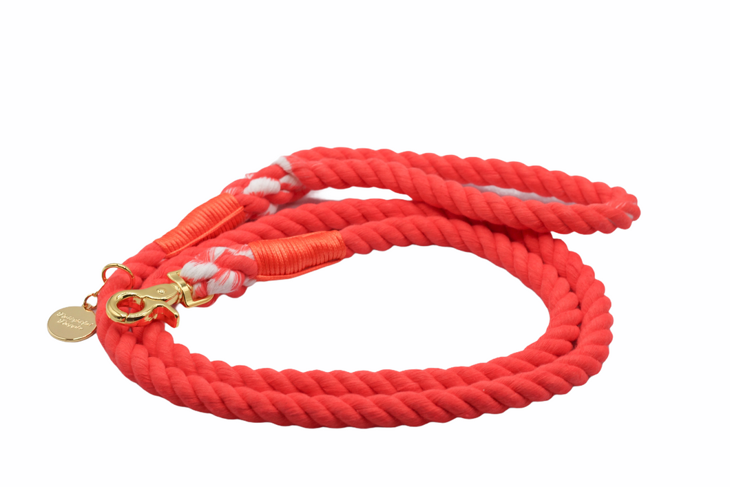 Orange Coral Dog Rope Leash